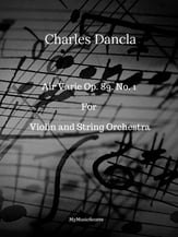 Dancla Air Varie Op. 89 No 1 for Violin and String Orchestra Orchestra sheet music cover